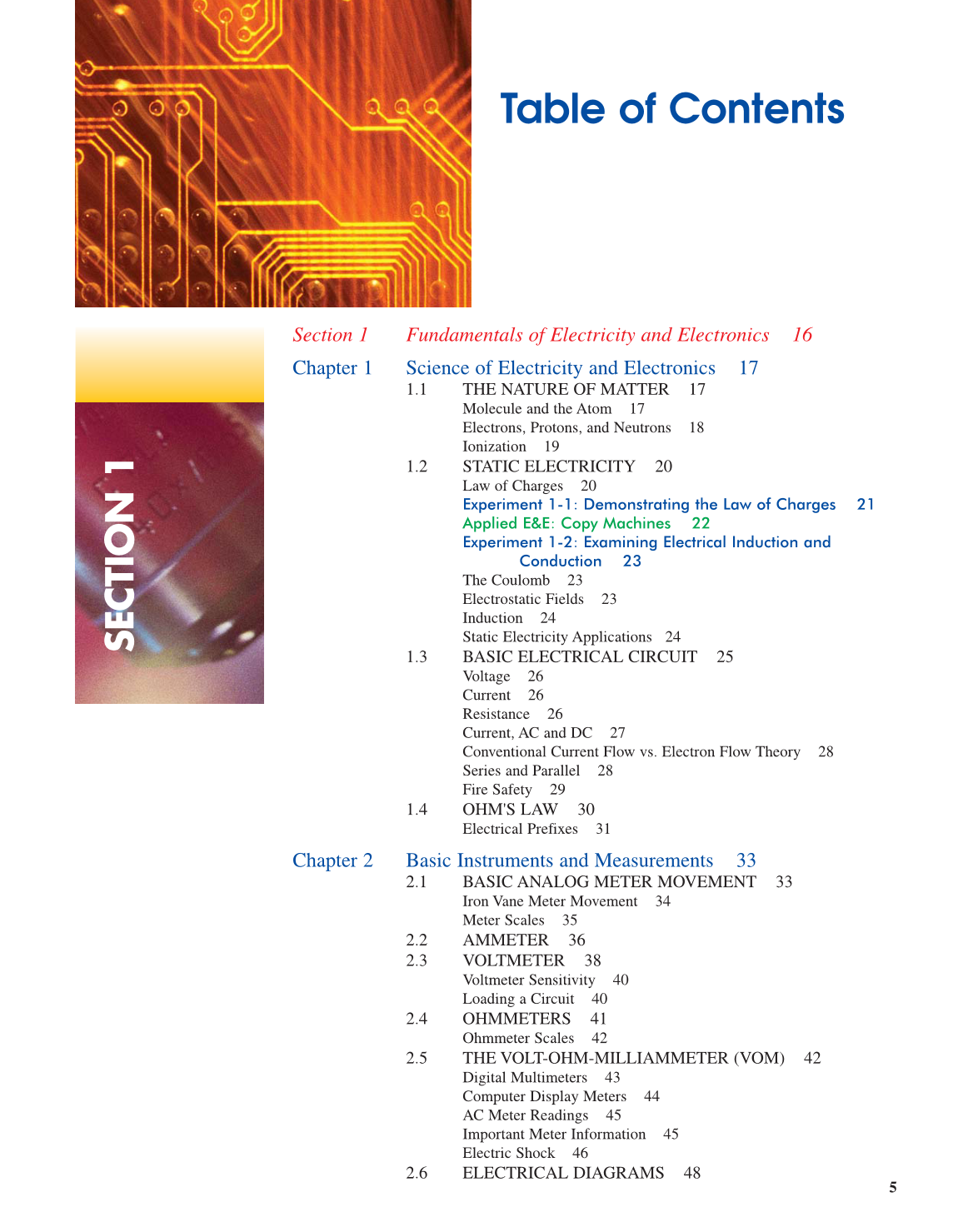 Electricity & Electronics, 10th Edition page 5