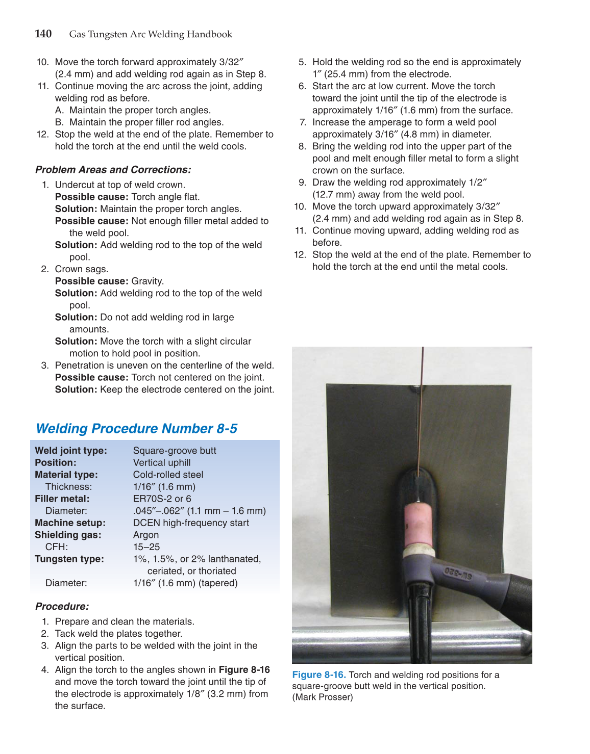 Gas Tungsten Arc Welding Handbook, 6th Edition page 140