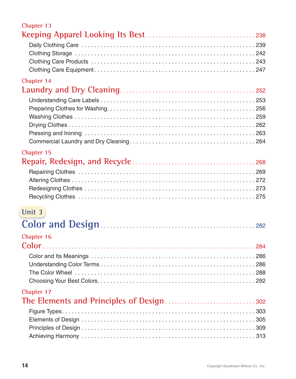 Apparel Design, Textiles & Construction, 11th Edition page 14