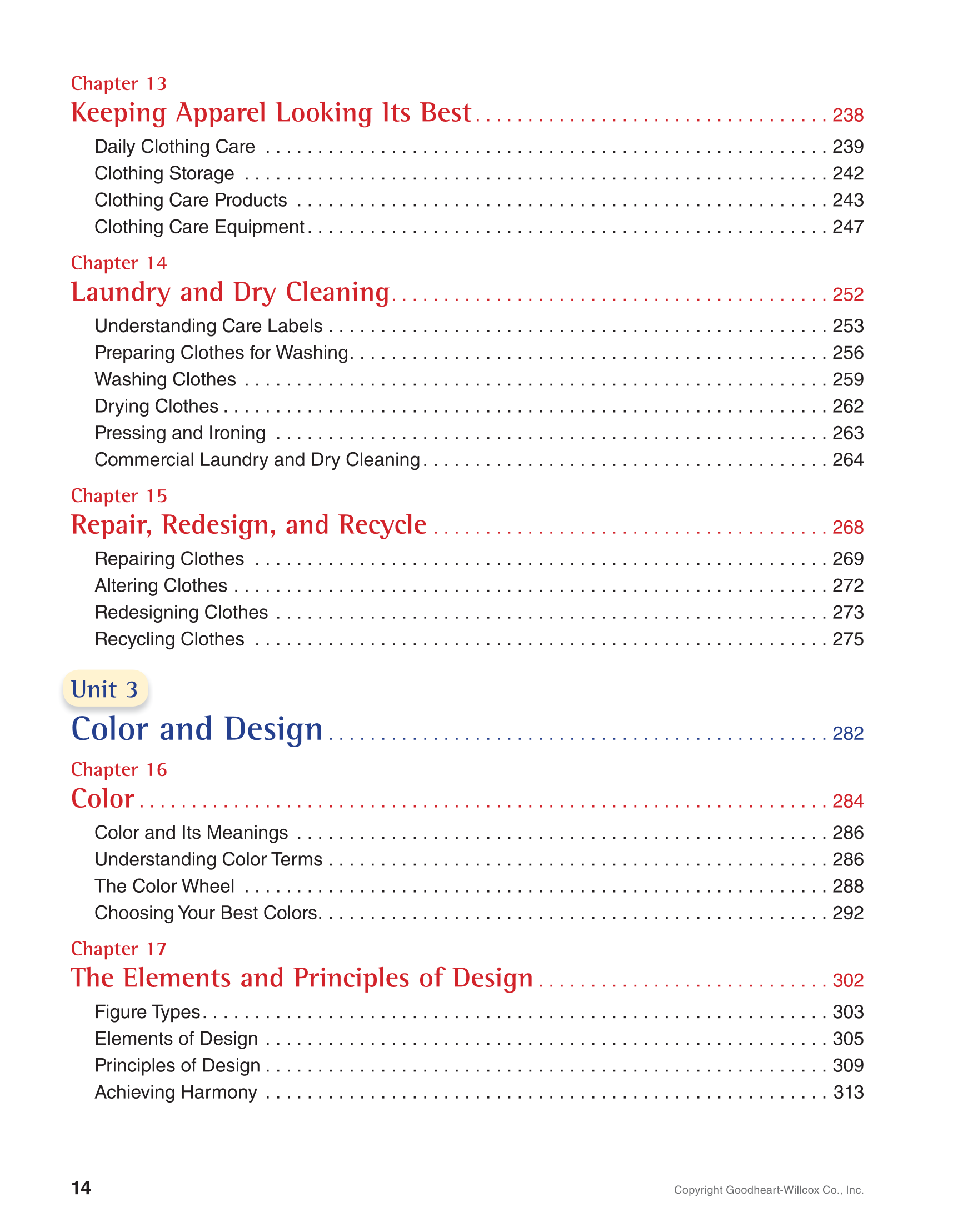 Apparel Design, Textiles & Construction, 11th Edition page 14