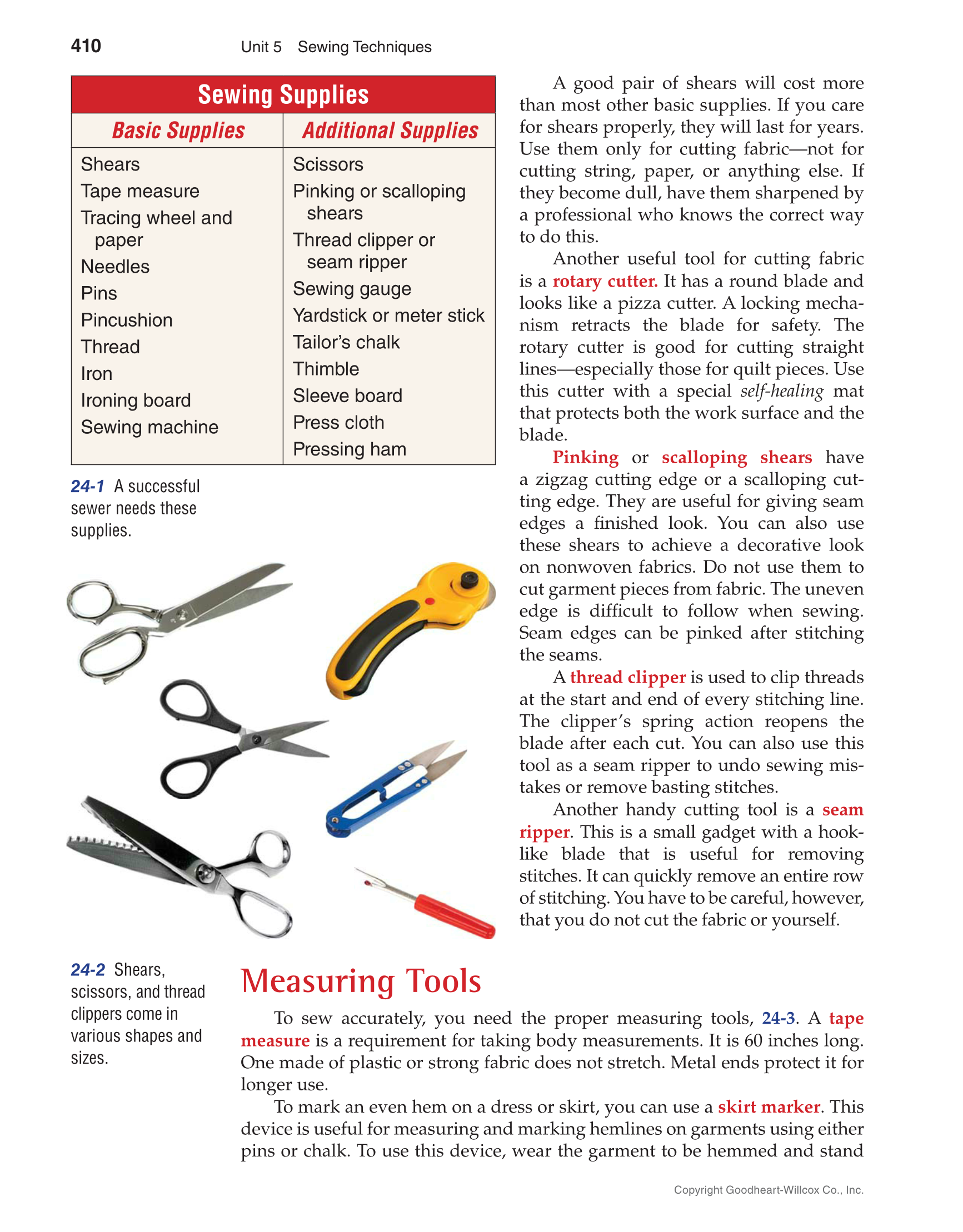 Apparel Design, Textiles & Construction, 11th Edition page 410