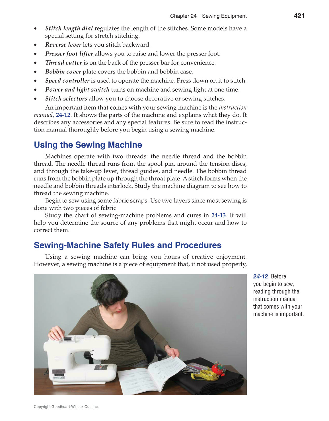 Apparel Design, Textiles & Construction, 11th Edition page 421