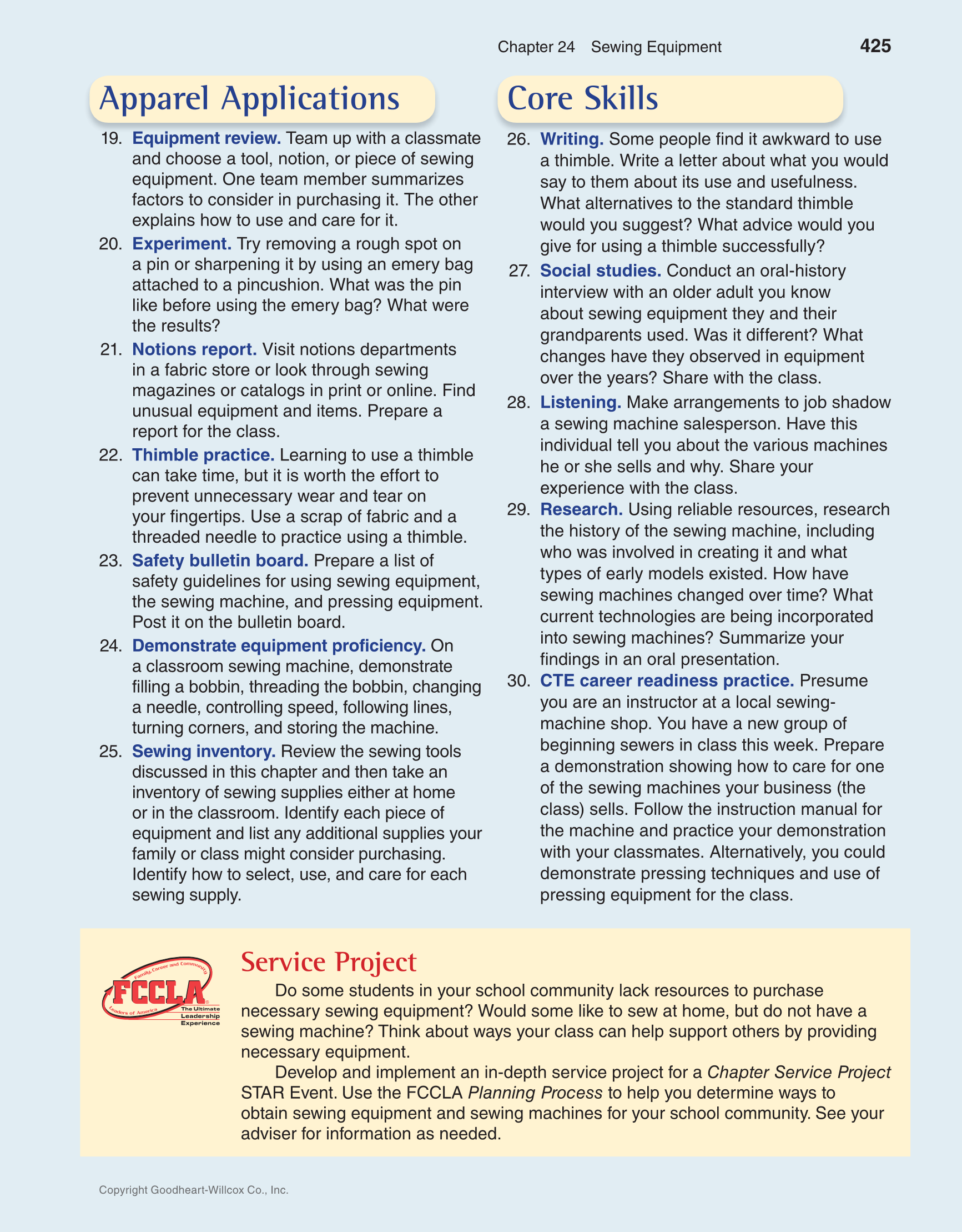 Apparel Design, Textiles & Construction, 11th Edition page 425