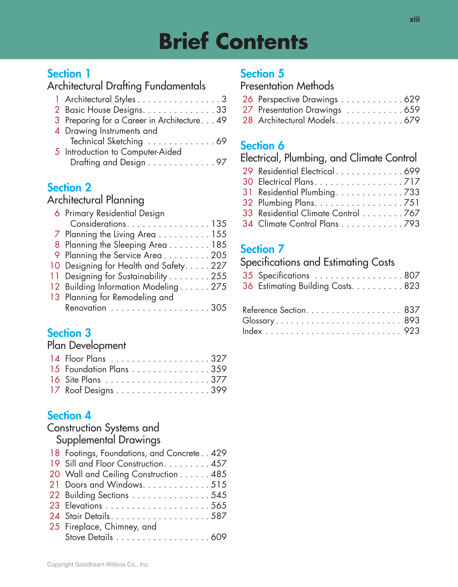 Architecture Residential Drafting And Design 12th Edition Page Xiii