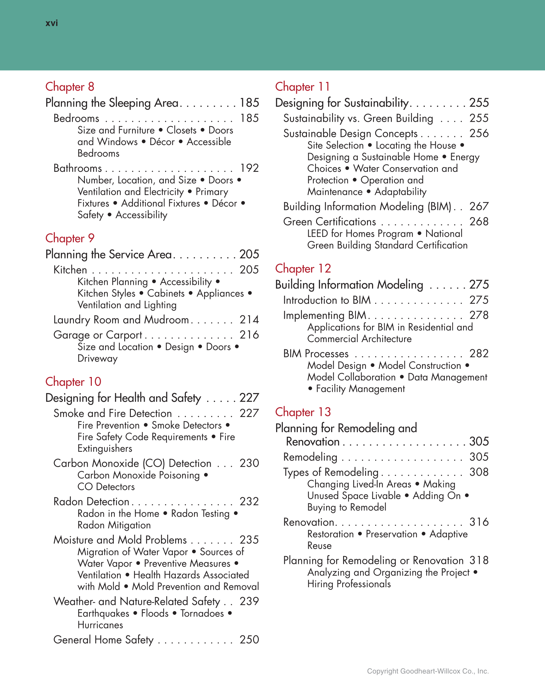 Architecture Residential Drafting And Design 12th Edition Page Xvi