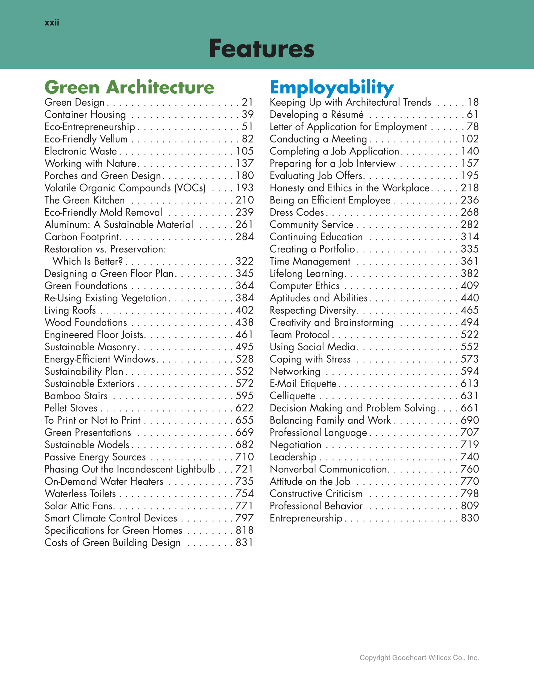 Architecture Residential Drafting And Design 12th Edition Page Xxii