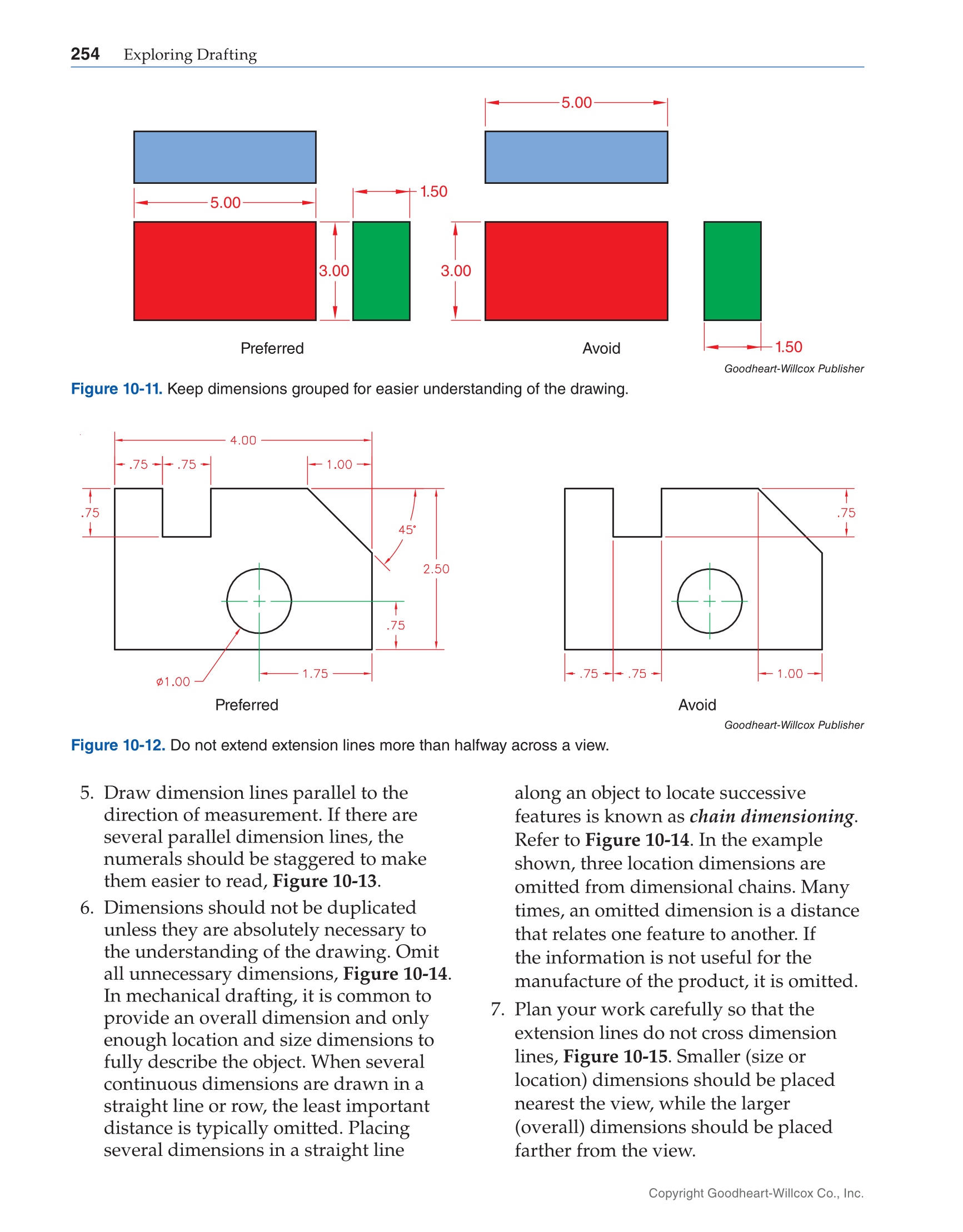 Dimension In Drawind Exploring Drafting, 12th Edition page 254