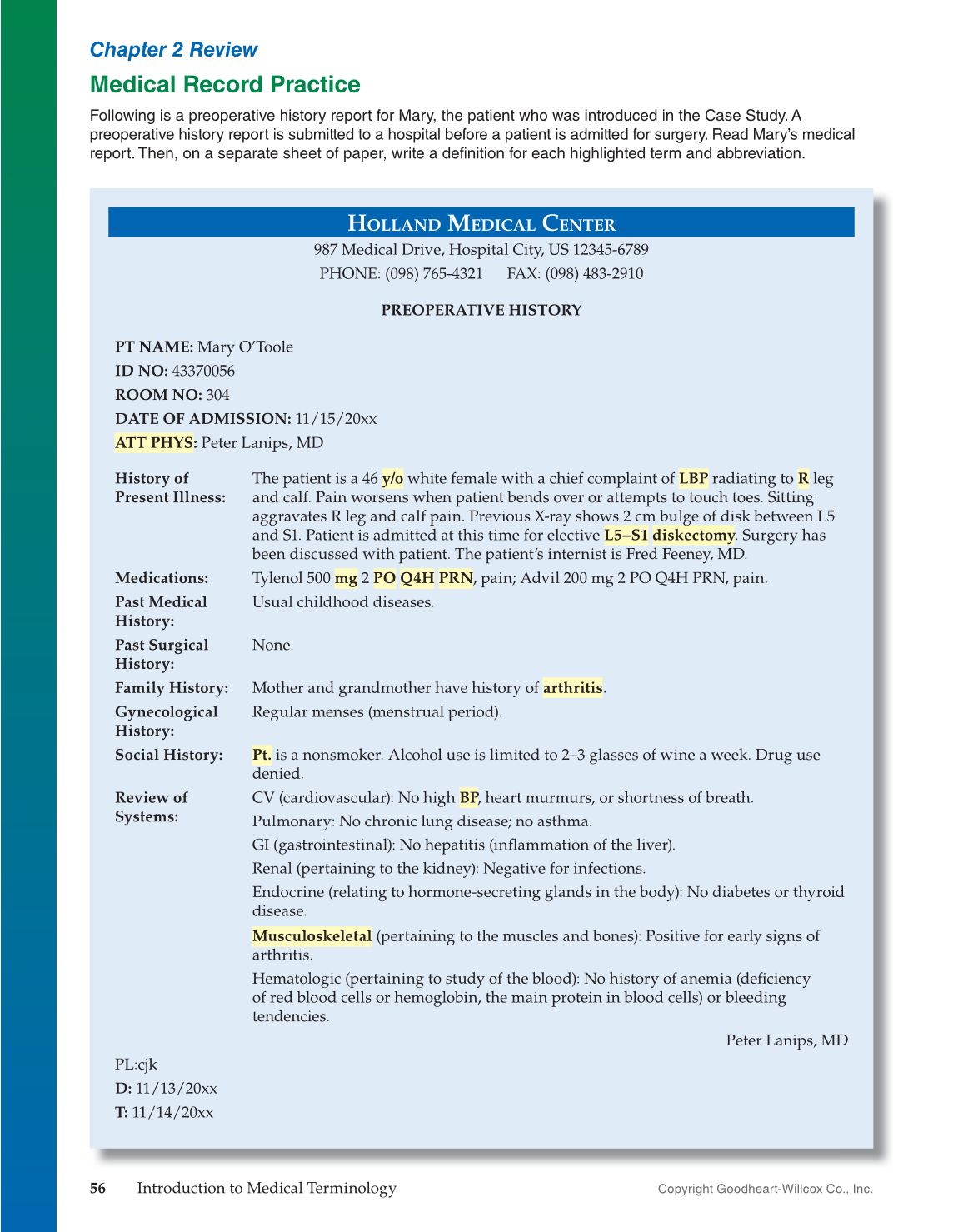 Introduction to Medical Terminology, 1st Edition page 56