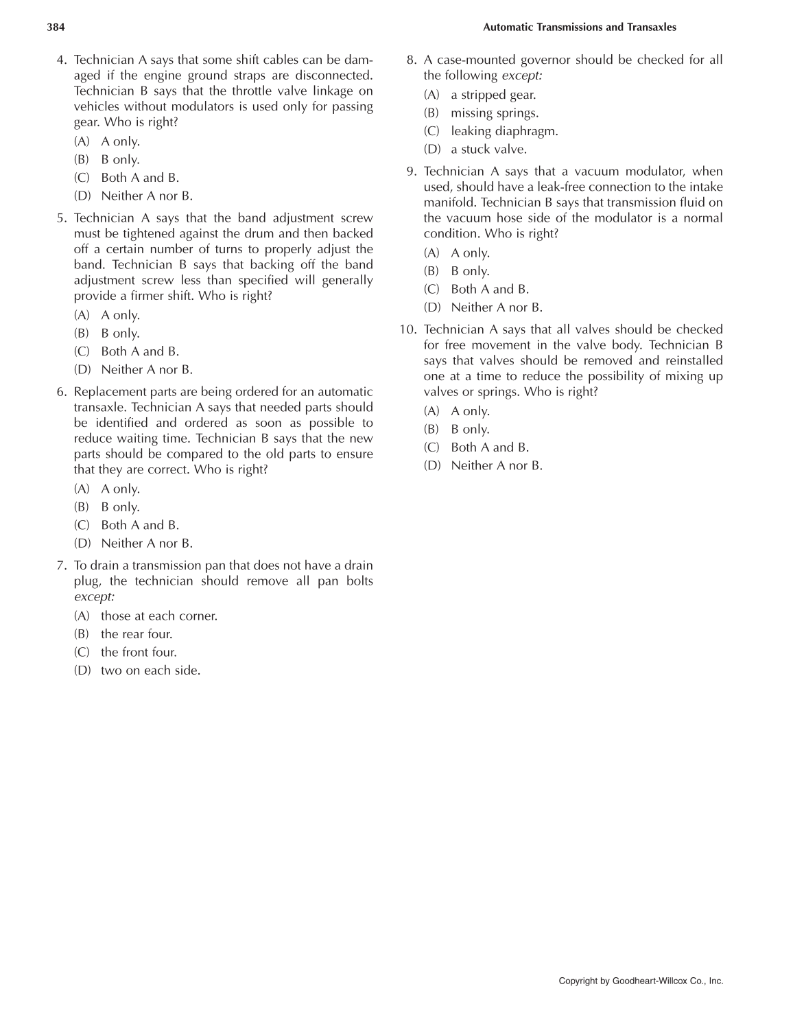 Automatic Transmissions and Transaxles, 4th Edition page 384
