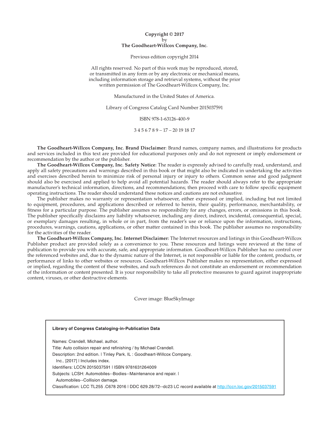 Auto Collision Repair and Refinishing, 2nd Edition page ii