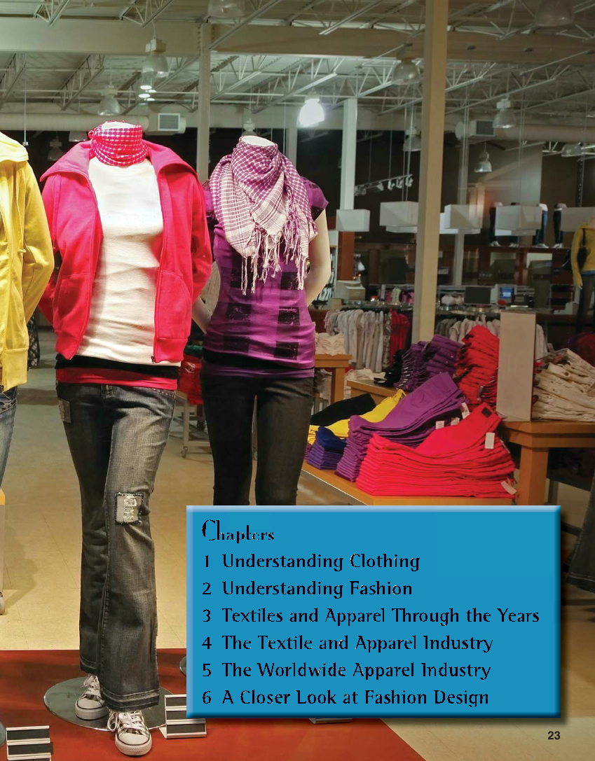 Apparel Design, Textiles & Construction, 10th Edition page 23