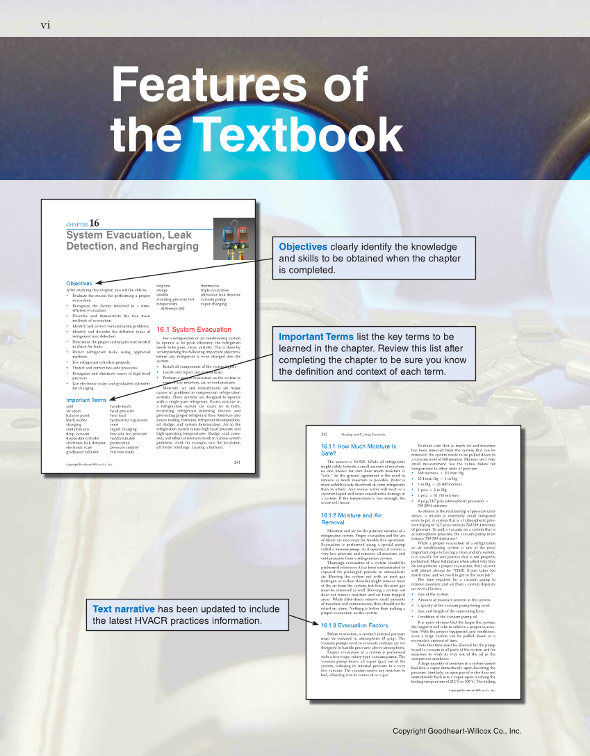 Heating and Cooling Essentials, 4th Edition page vi