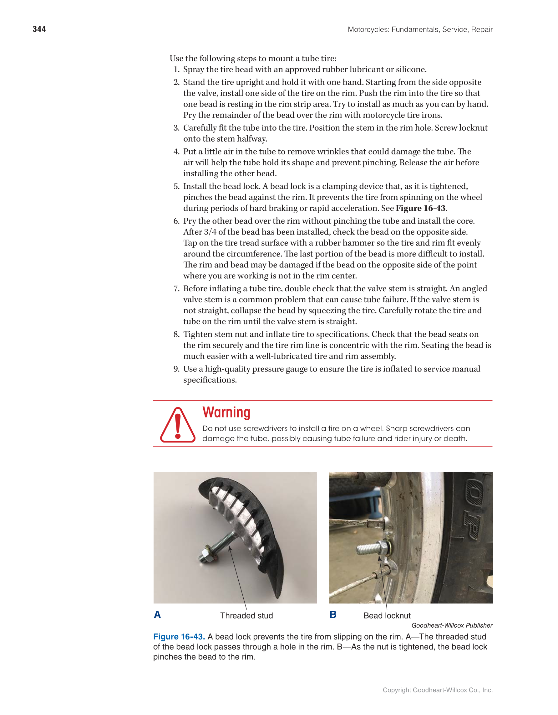 Motorcycles Fundamentals, Service, Repair, 4th Edition page 344
