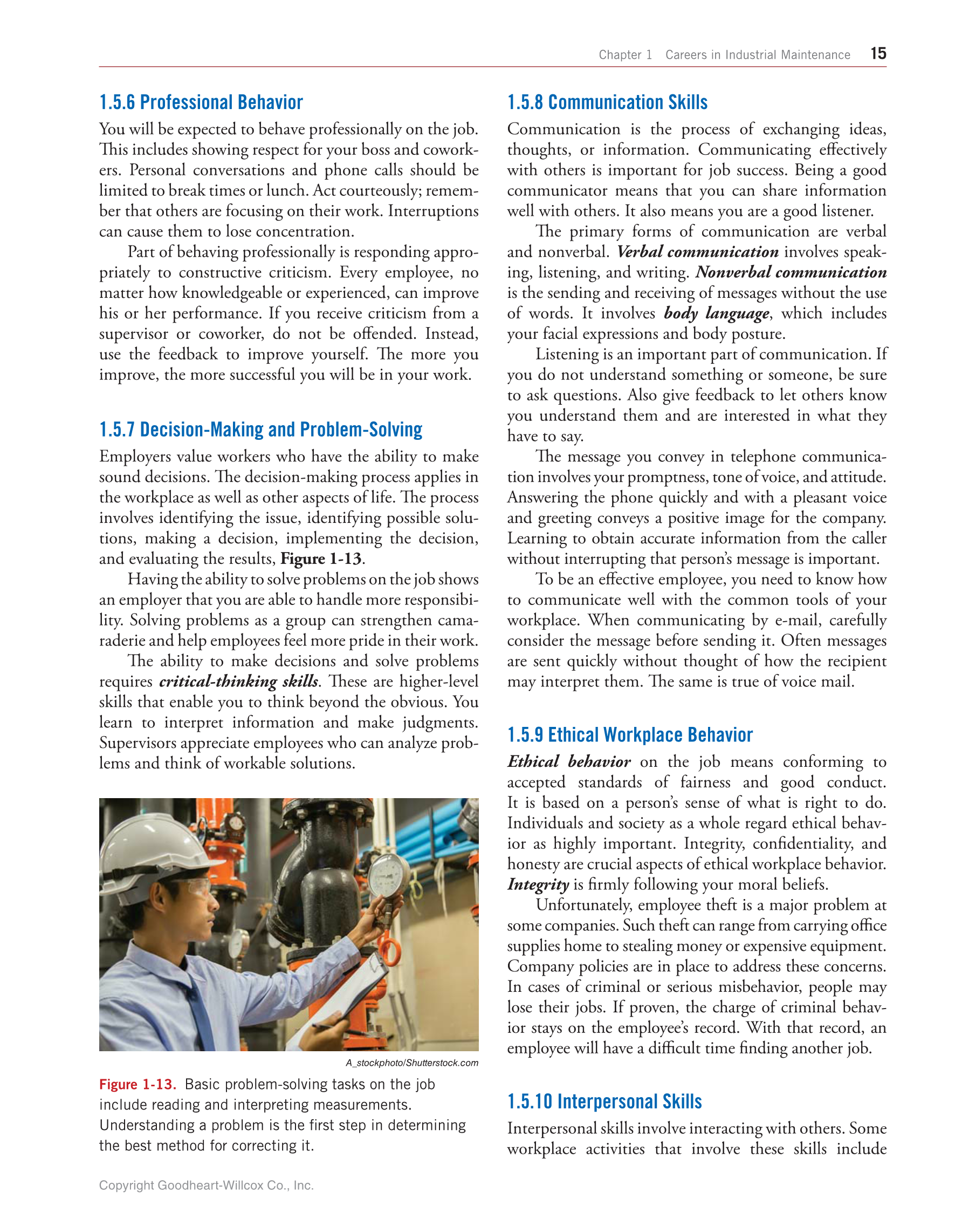 Industrial Maintenance and Mechatronics, 1st Edition page 15