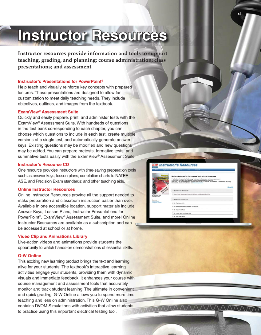 Modern Automotive Technology, 9th Edition page xi