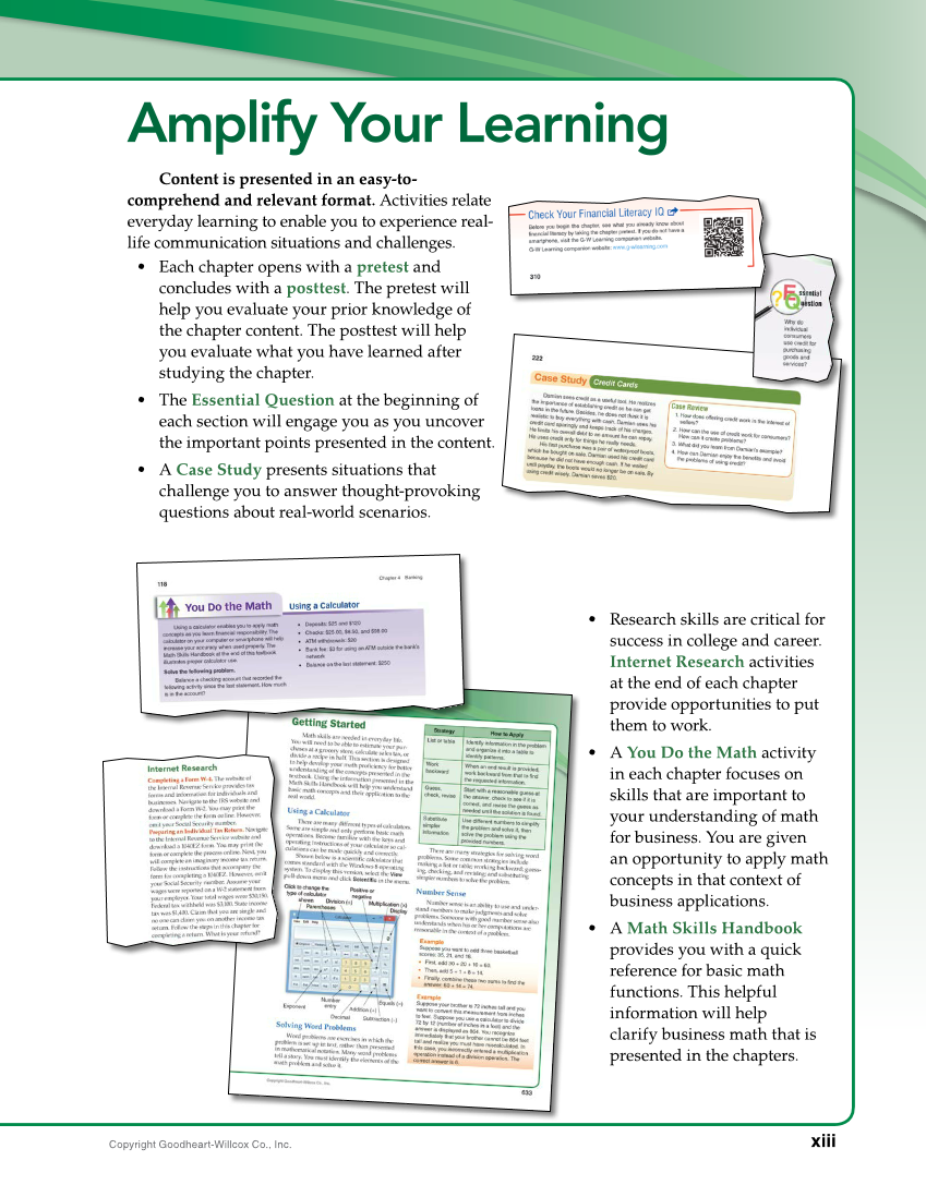 Foundations of Financial Literacy, 10th Edition page xiii