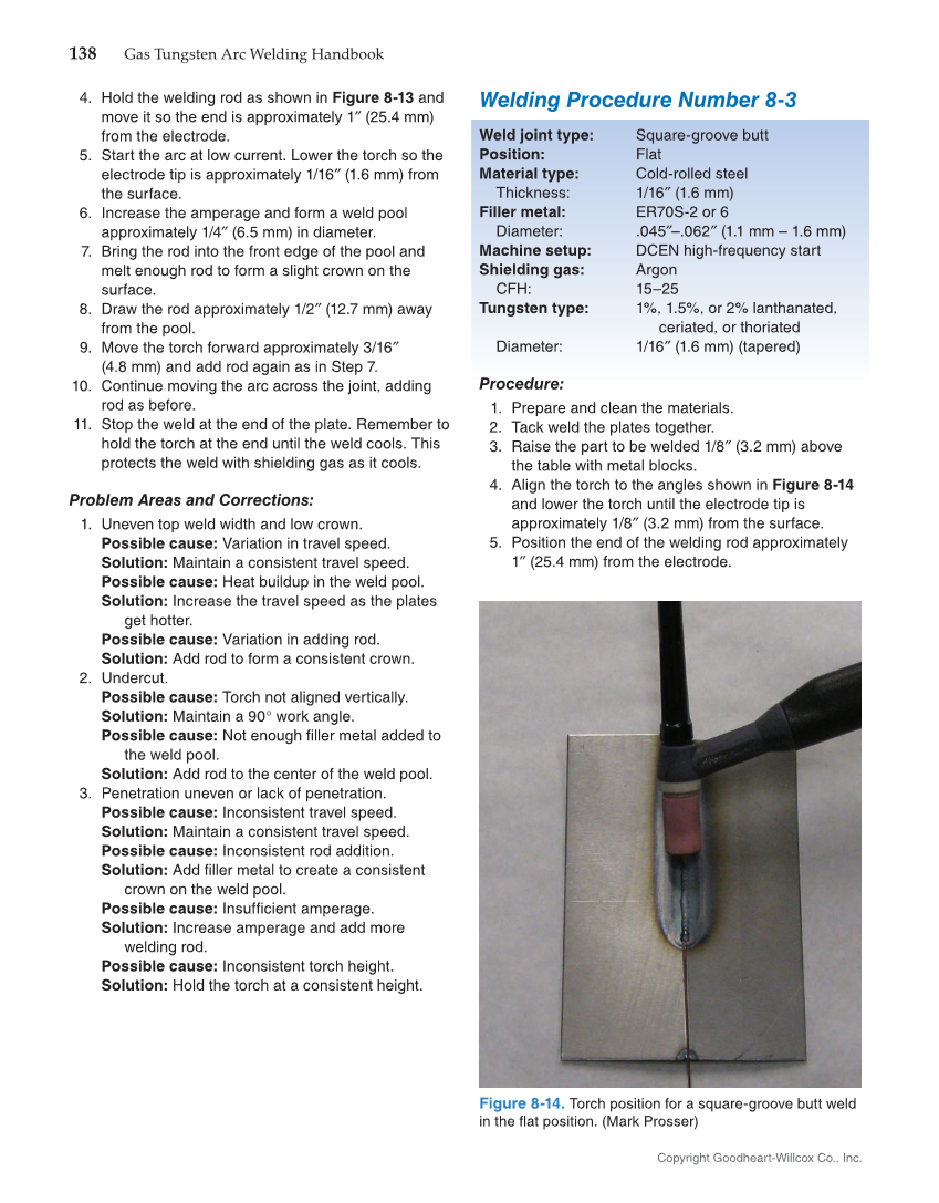 Gas Tungsten Arc Welding Handbook, 7th Edition page 138