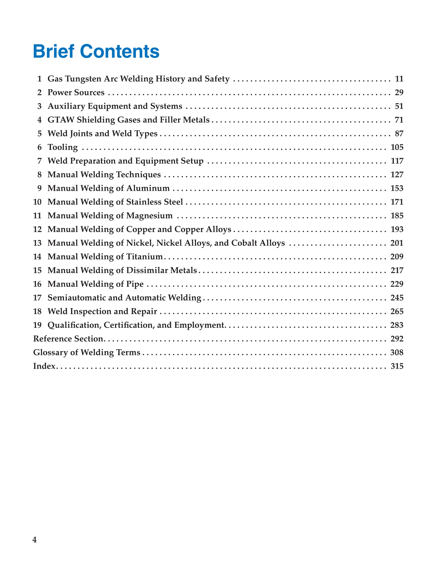 Gas Tungsten Arc Welding Handbook, 7th Edition page 4