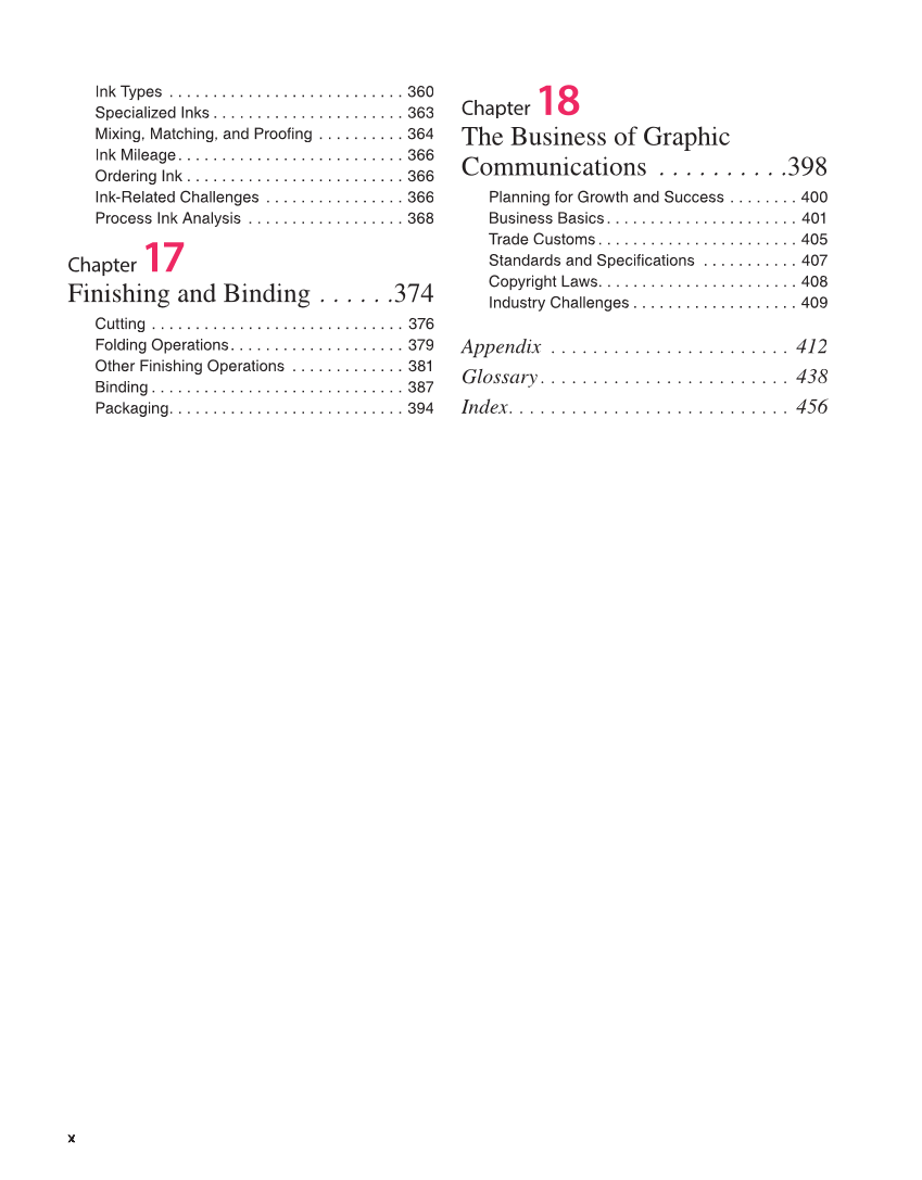 Graphic Communications Digital Design and Print Essentials, 6th Edition page x