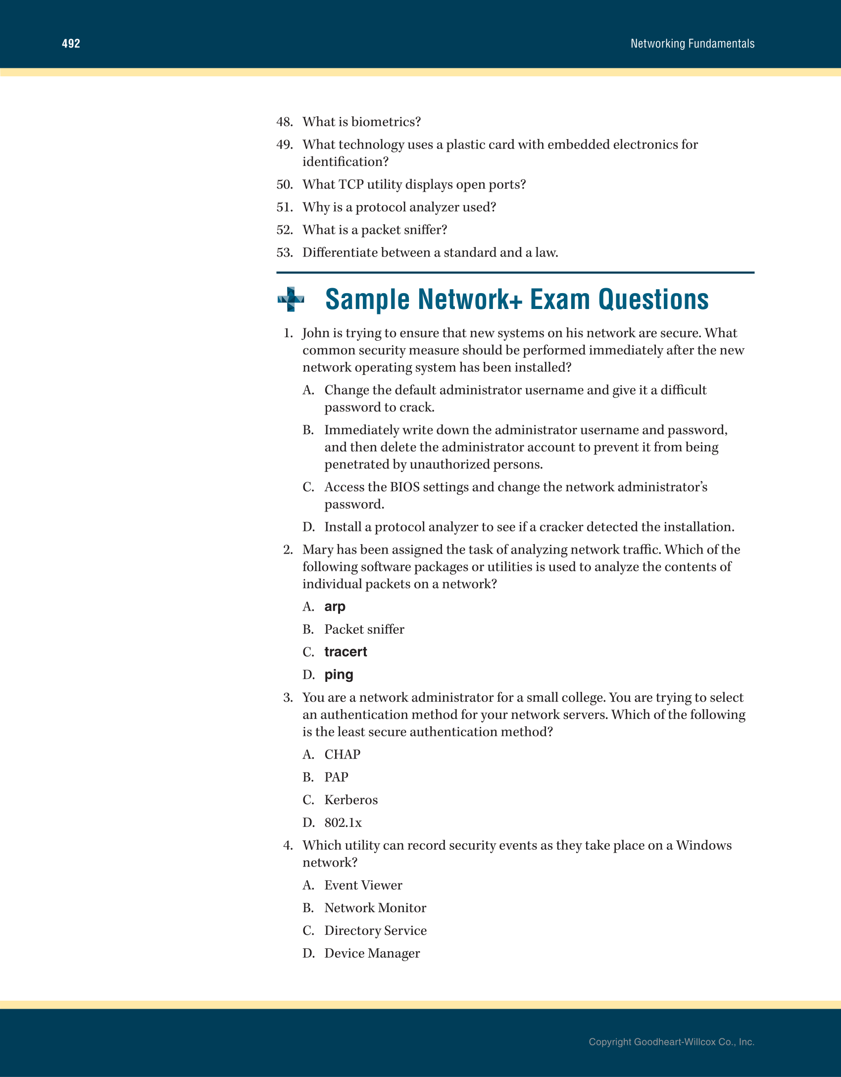 Networking Fundamentals, 3rd Edition page 492