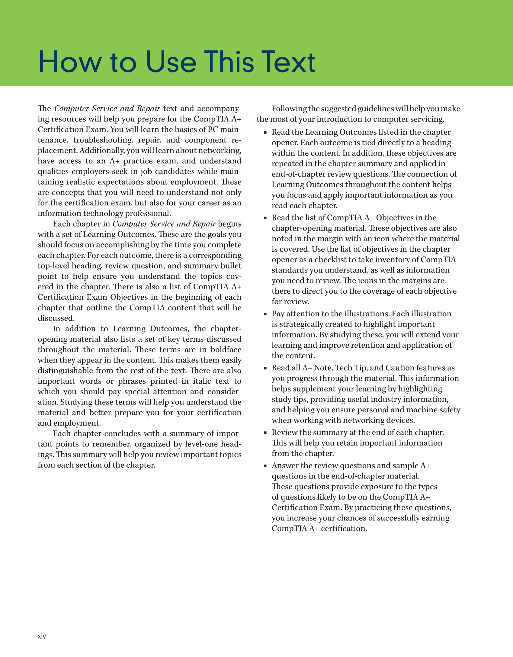 Computer Service and Repair, 5th Edition page 14