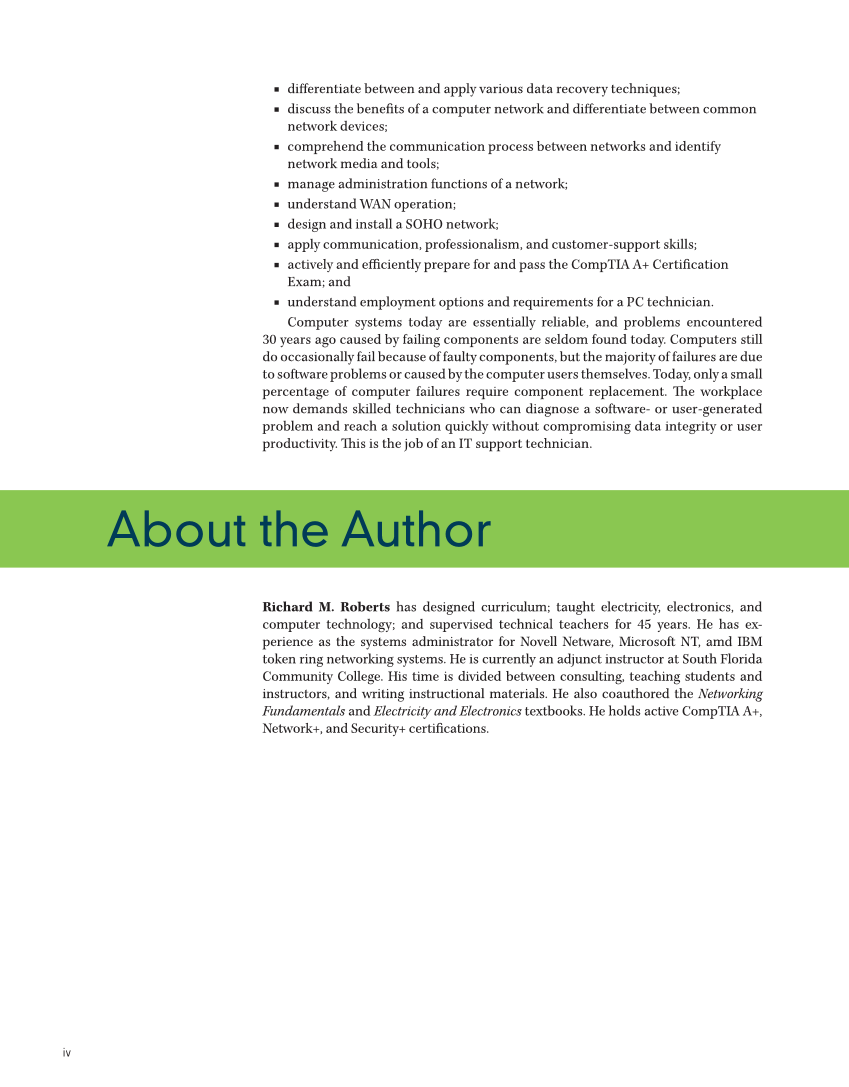 Computer Service and Repair, 5th Edition page 4