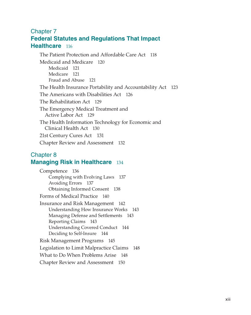 Medical Law & Professional Ethics 2e page xiii