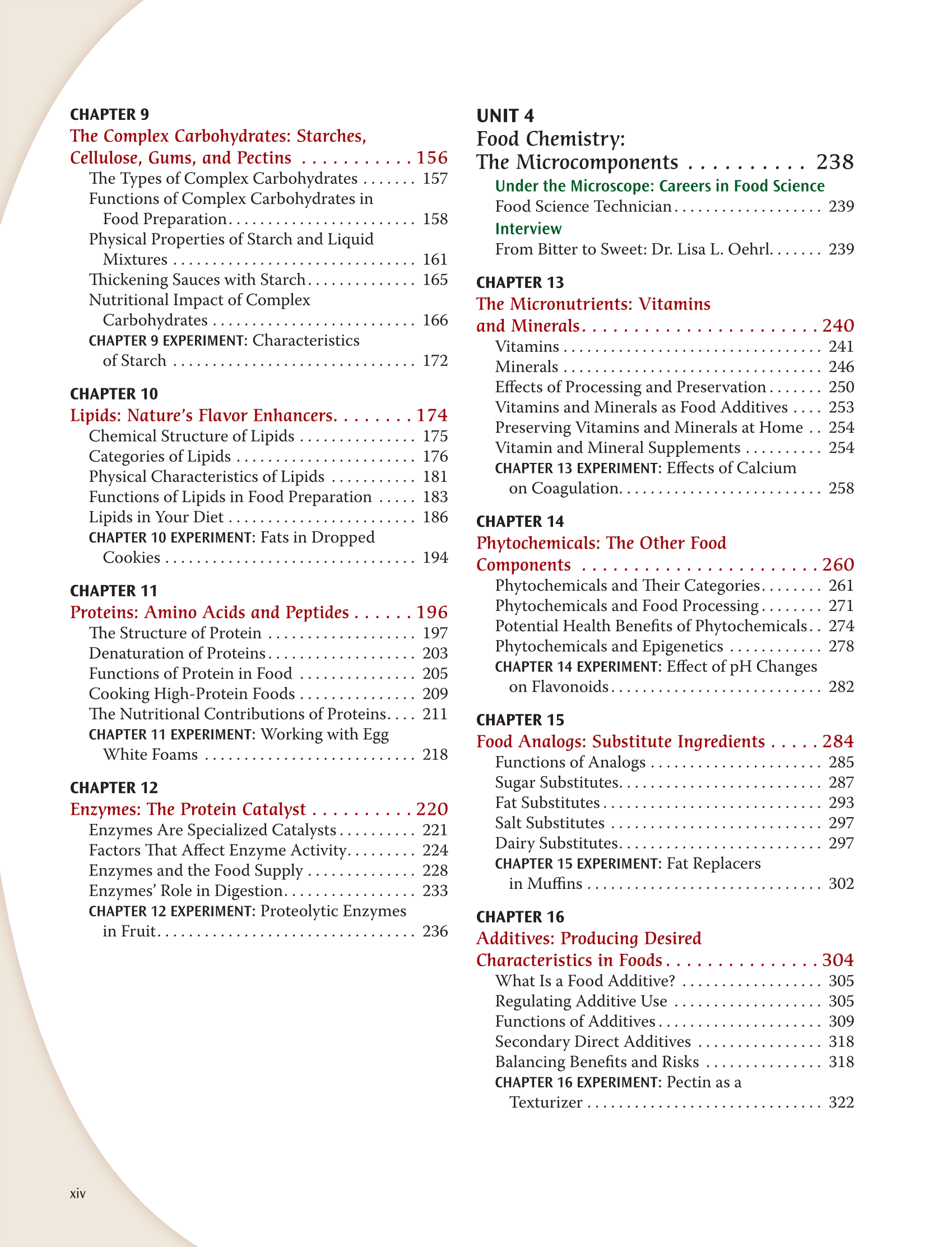 Principles of food science 5e textbook page xiv
