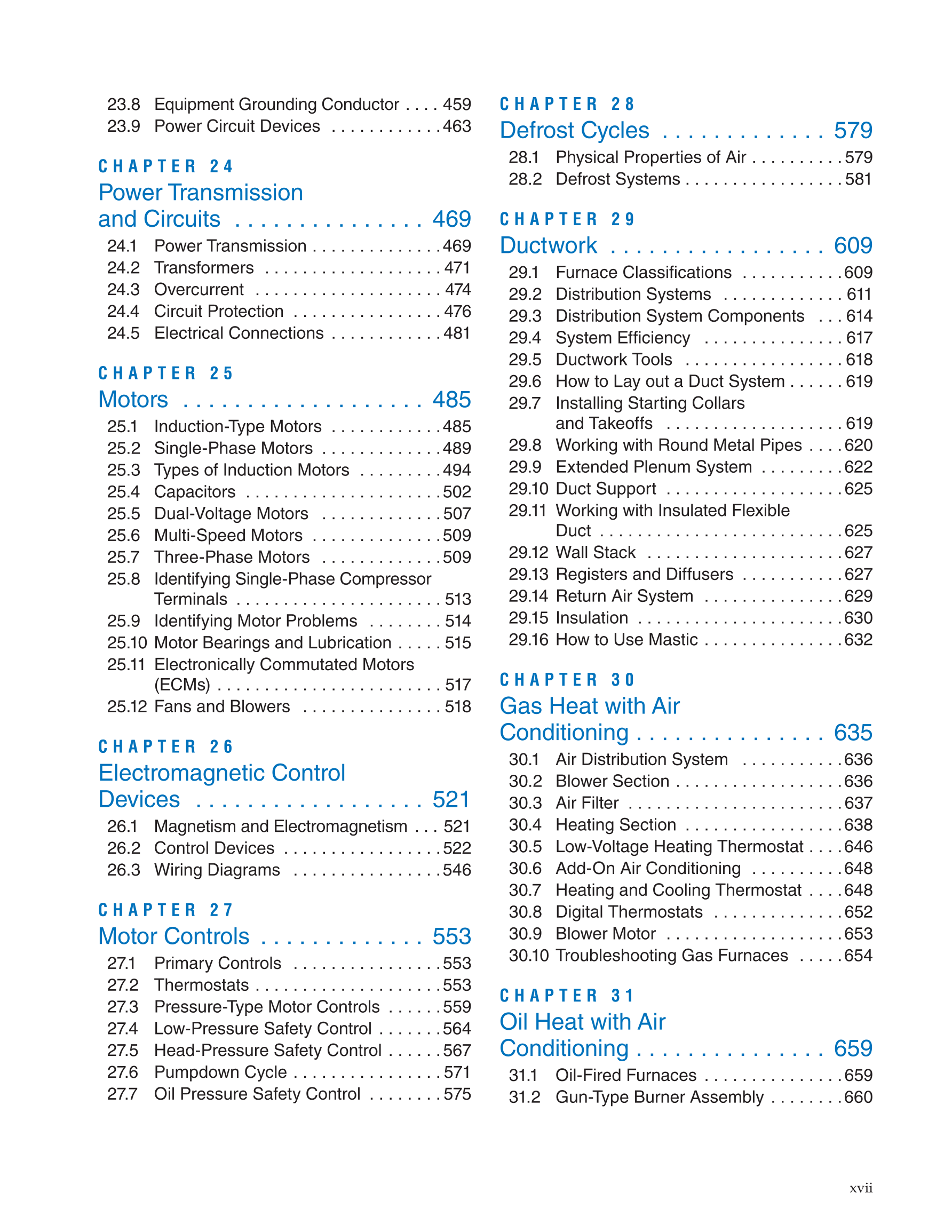 Heating and Cooling Essentials 5e, Textbook page xvii