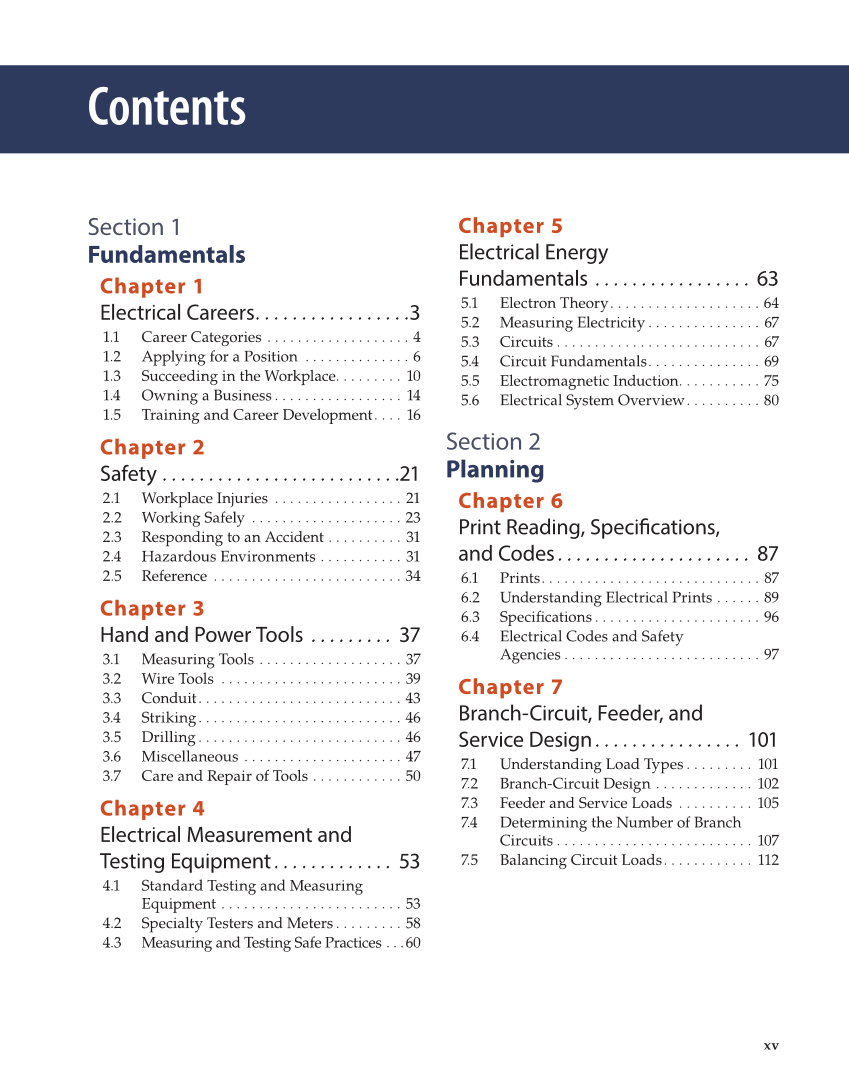 Modern Residential Wiring, 12th Edition page xv