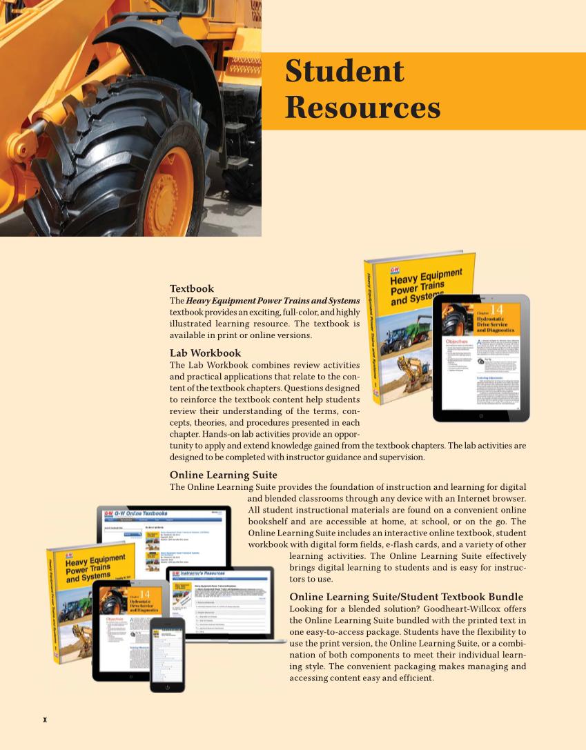Heavy Equipment Power Trains and Systems, 1st Edition page x