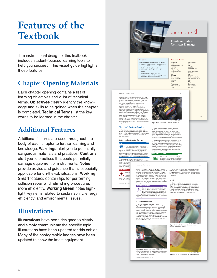 Auto Collision Repair and Refinishing 3e, Online Textbook page x