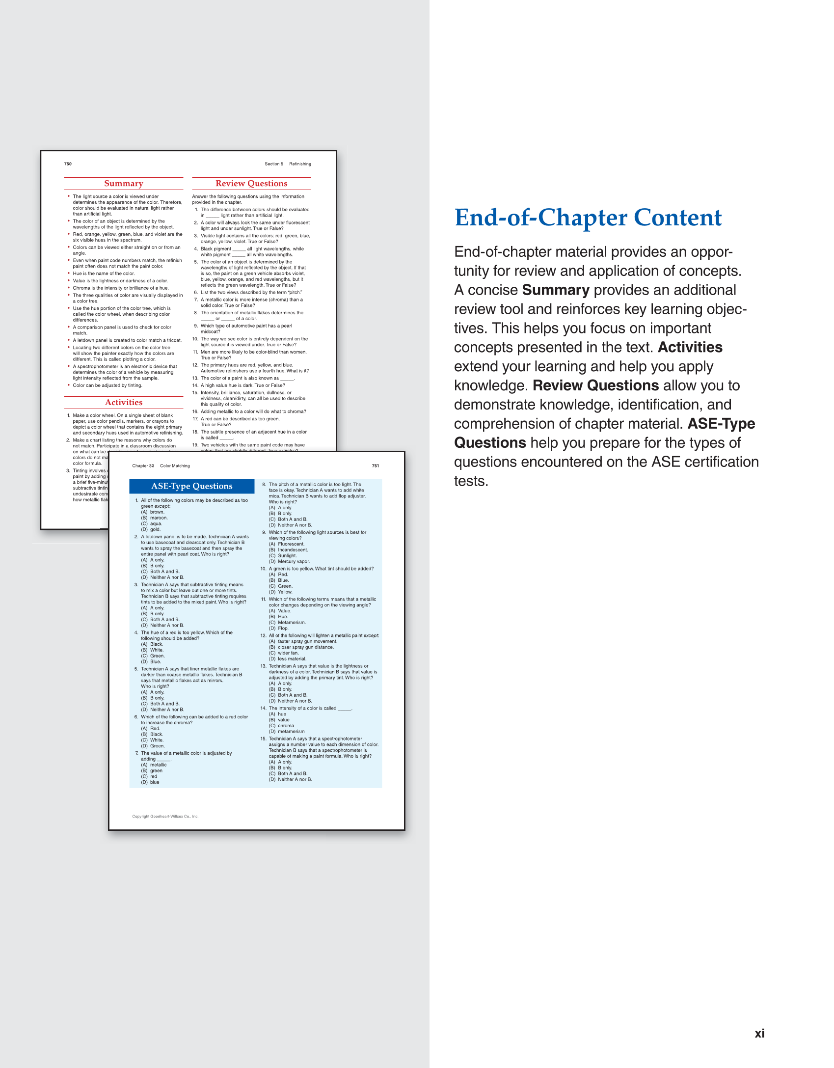 Auto Collision Repair and Refinishing 3e, Online Textbook page xi