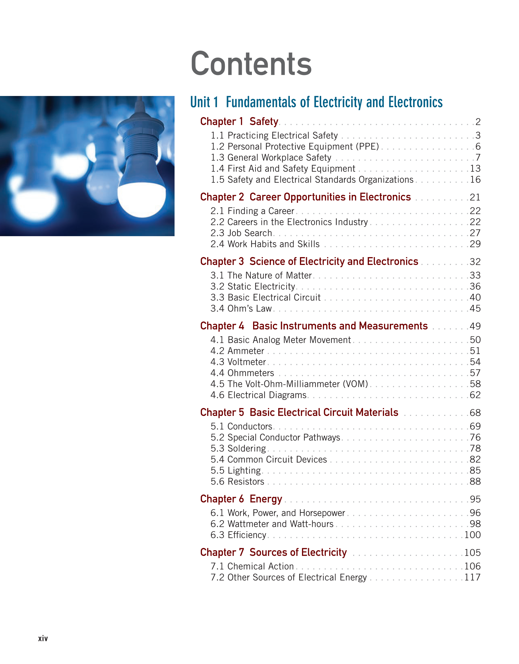 Electricity and Electronics, 11th Edition page xiv