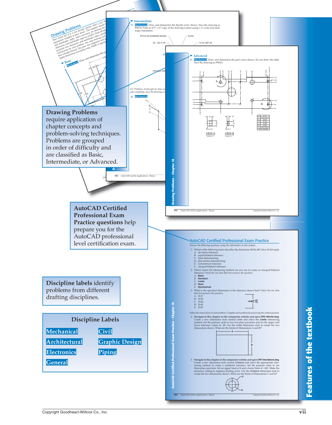 Autocad And Its Applications Basics 2016 23rd Edition Page Vii 7 Of 1056