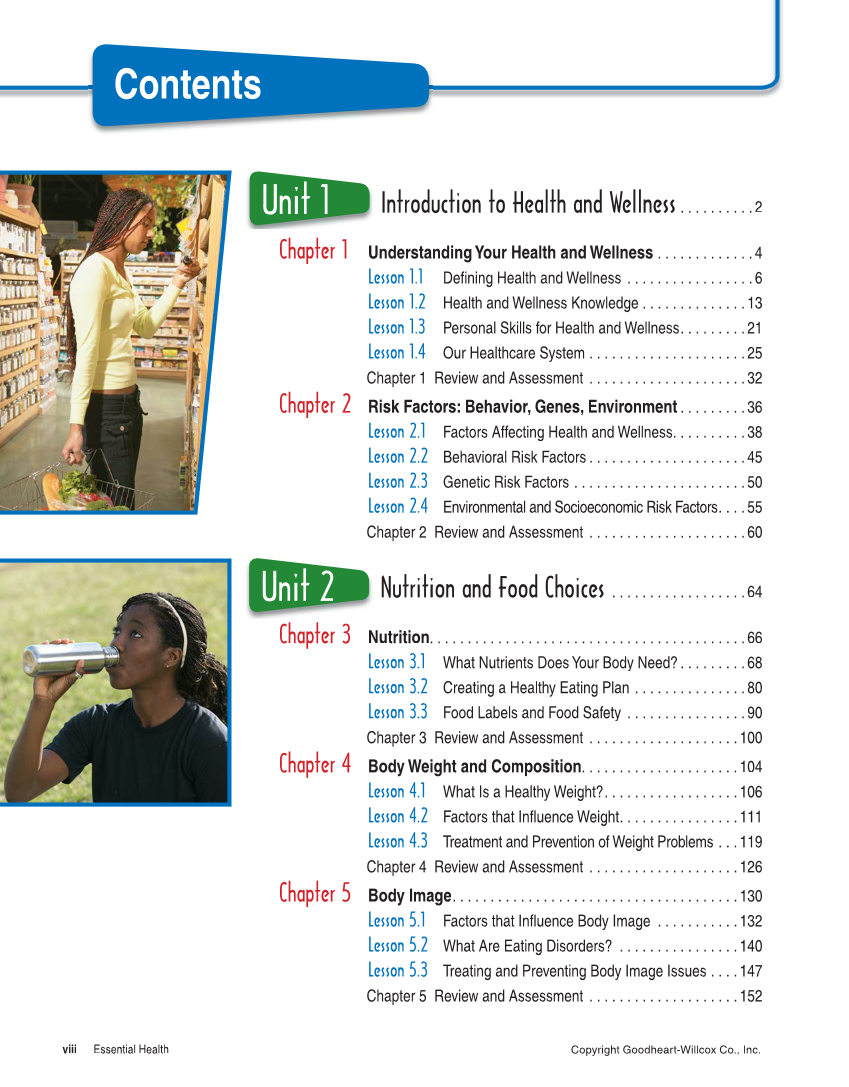 Essential Health, 2nd Edition page viii