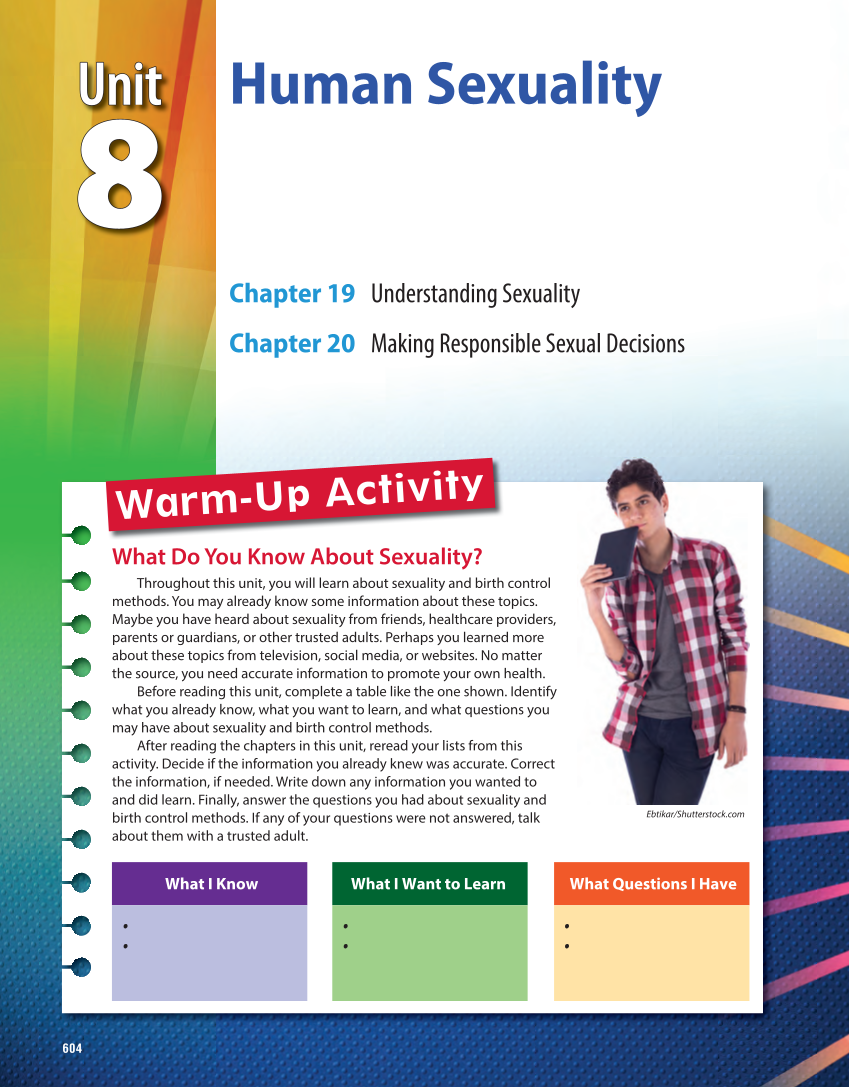 Human Sexuality To Accompany Essential Health Skills For Middle School 2e Page 604 8 Of 72