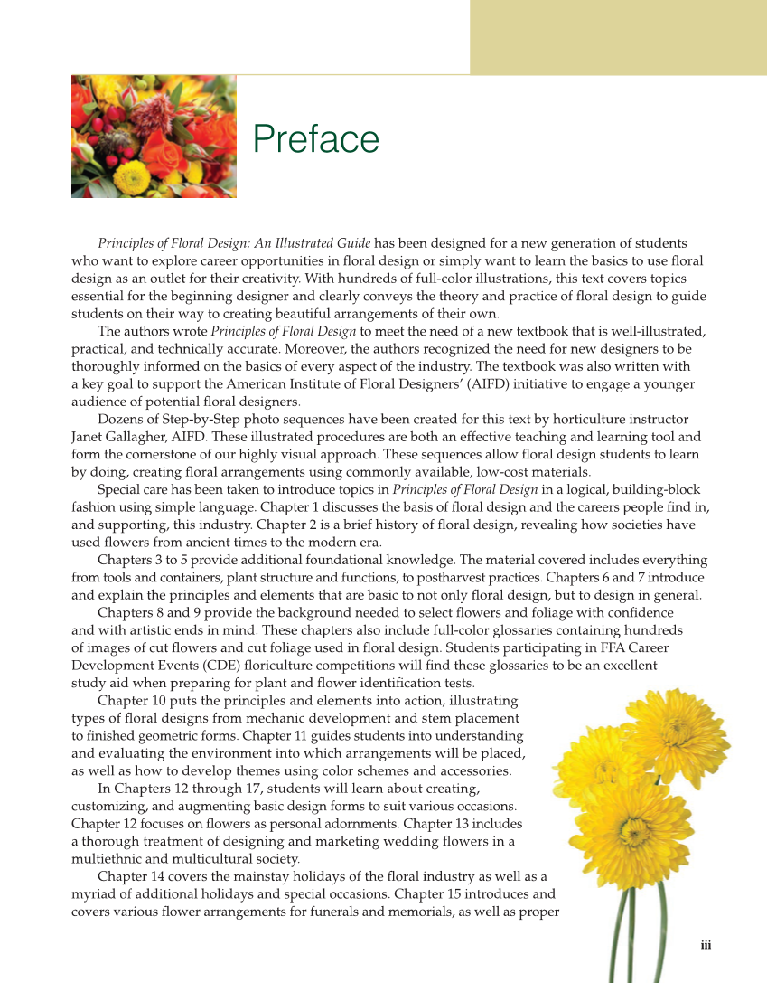 Principles of Floral Design An Illustrated Guide, 2nd Edition page iii