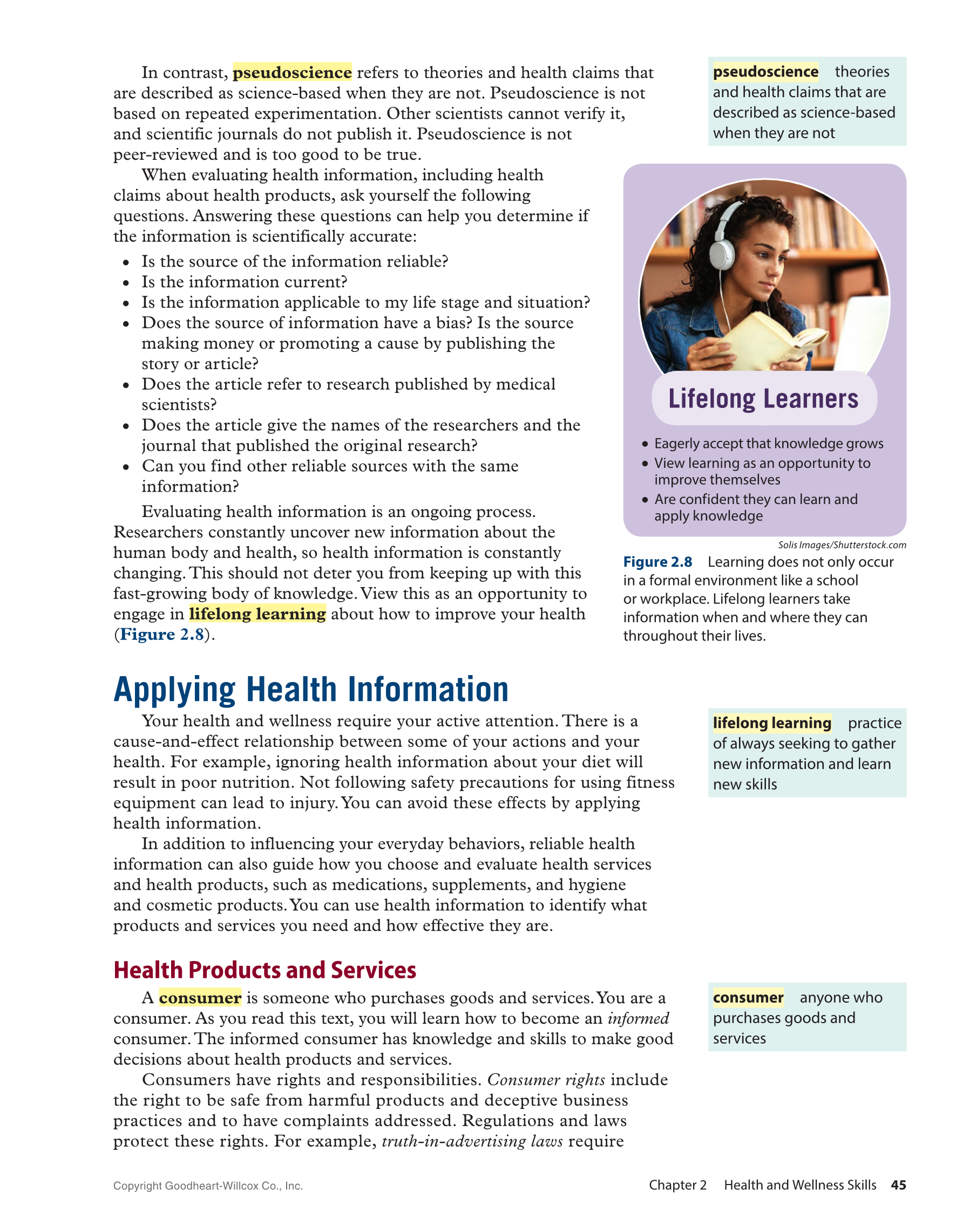Comprehensive Health Skills 3e page 45